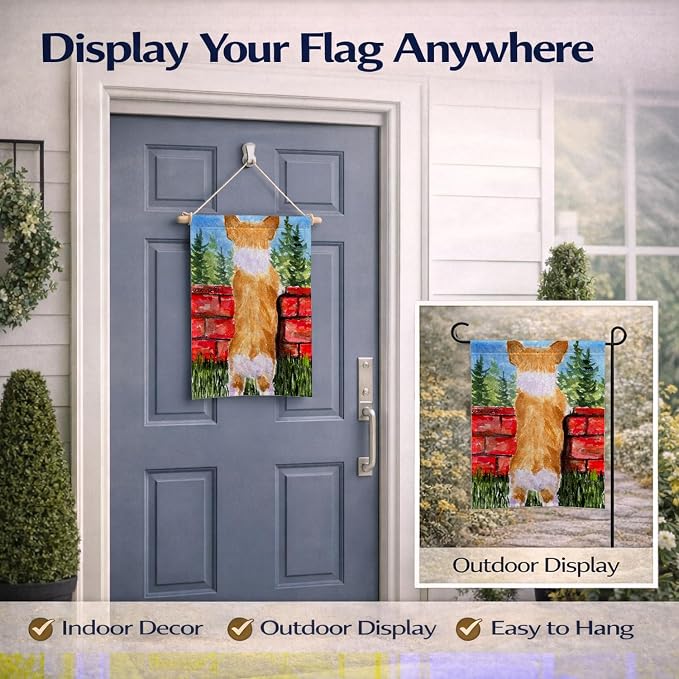 Caroline's Treasures SS8870GF Corgi Garden Flag Mailbox Flag Decorative Yard Flag Banner Outside Patio Artwork Yard Flower Beds, Garden Size, Multicolor