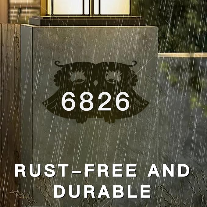 Metal Address Sign for Houses, Wall Mounted House Numbers for Outside, Reflective Home Address Sign For House, Mailbox Decor Numbers, High Visibility Address Plaques for Street, Yard