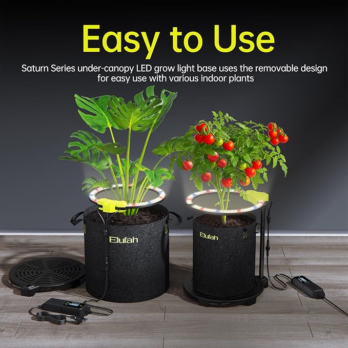 Saturn960 96W Under Canopy LED Grow Light, Full Spectrum Grow Lights for Indoor Plant Seeding/Veg/Bloom, Adjustable Height 12''-22'', 3-in-1 Controller Plant Light for 4x4ft Indoor Growing