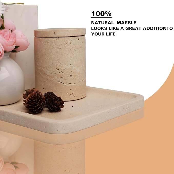 Limetsone Absorbent Vanity Tray for Bathroom Counter-12 X7 Decorative Tray for Perfume, Candles, Stone Jewelry Dish Tray