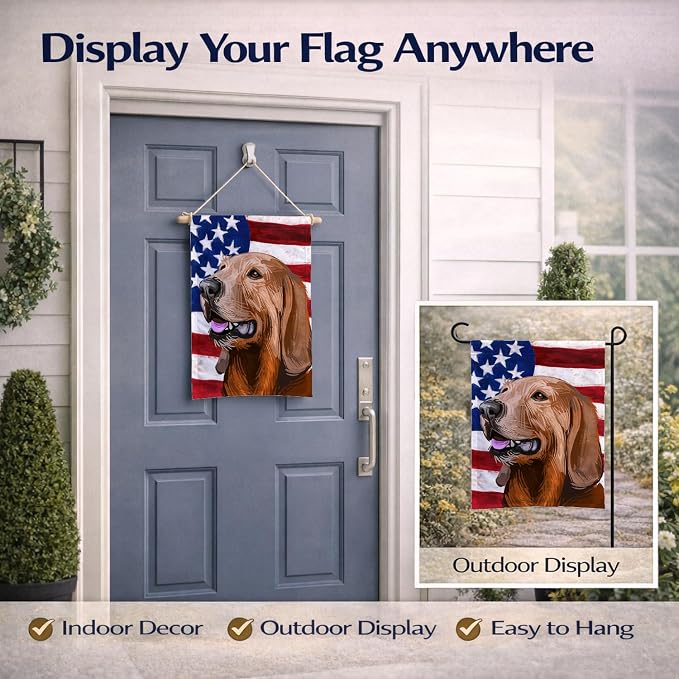 Caroline's Treasures CK6698GF Segugio Italiano Dog American Flag Garden Flag Mailbox Flag Decorative Yard Flag Banner Outside Patio Artwork Yard Flower Beds, Garden Size, Multicolor