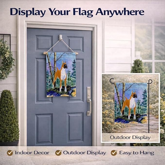 Caroline's Treasures SS8650GF Boxer Garden Flag Mailbox Flag Decorative Yard Flag Banner Outside Patio Artwork Yard Flower Beds, Garden Size, Multicolor