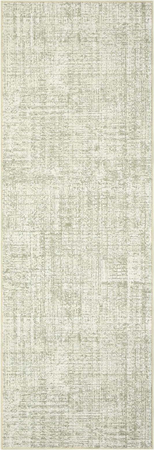 Garvee Solid Runner Rug 2x6 Washable Runners for Hallways Sage Green | Non Slip Kitchen Rugs, Modern Faux Wool Entryway Bathroom Rug Runners, Modern Abstract Rugs for Laundry Room Kitchen Bedroom