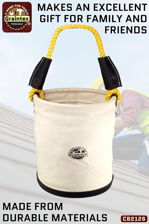 Graintex CB2126 Utility Plastic Bottom Canvas Bucket