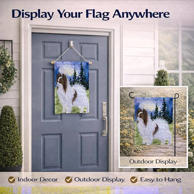 Caroline's Treasures SS8975GF Papillon Garden Flag Mailbox Flag Decorative Yard Flag Banner Outside Patio Artwork Yard Flower Beds, Garden Size, Multicolor
