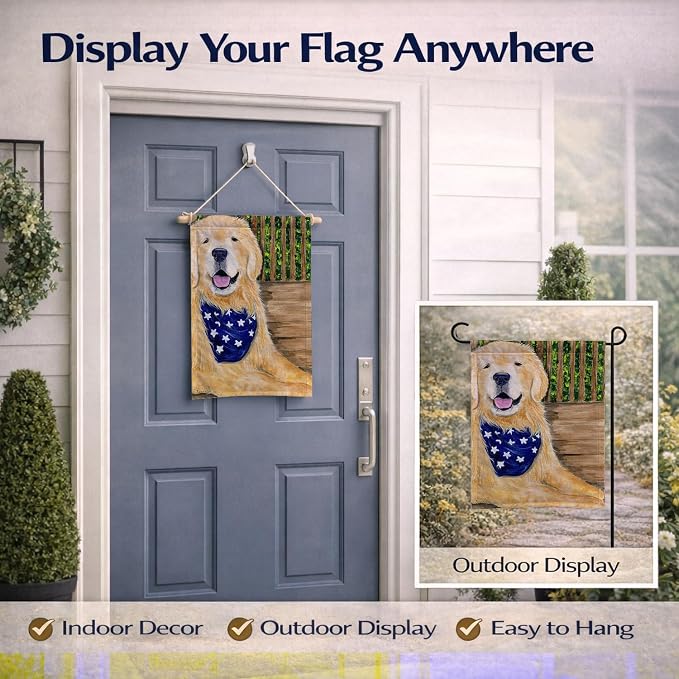 Caroline's Treasures SS8972GF Golden Retriever Garden Flag Mailbox Flag Decorative Yard Flag Banner Outside Patio Artwork Yard Flower Beds, Garden Size, Multicolor