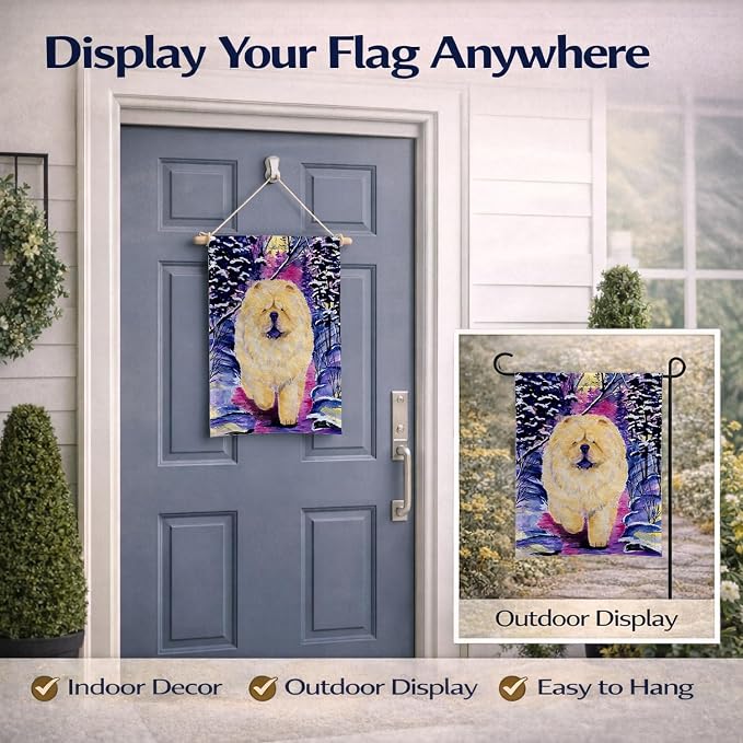 Caroline's Treasures SS1005GF Chow Chow Garden Flag Mailbox Flag Decorative Yard Flag Banner Outside Patio Artwork Yard Flower Beds, Garden Size, Multicolor