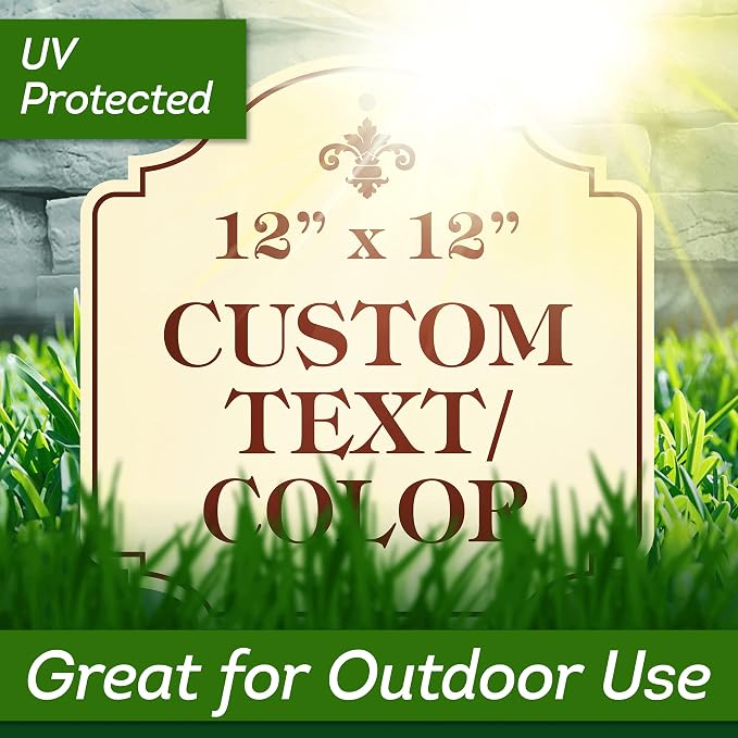 Custom Sign, Customized for Outdoor/Indoor Use, Personalized Designer Style Sign, 12x12 Inch, 24 Colors, Rust-Free Thick AlumaBond - Made by: My Sign Center, USA (Florolex II - Contour)