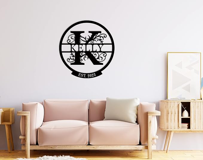 Custom Metal Name Sign, Metal Letter Monogram Wall Decor Established Family Signs, Letters For Wall Decor, Last Name Metal Sign, Door Hanger Initial, Outdoor Wall Decor, Last Name Wall Decor