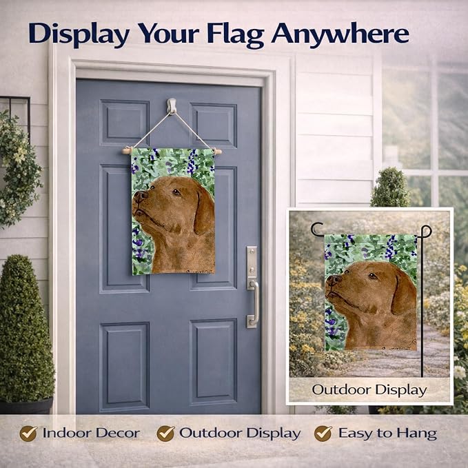 Caroline's Treasures SS8743GF Chocolate Labrador Garden Flag Mailbox Flag Decorative Yard Flag Banner Outside Patio Artwork Yard Flower Beds, Garden Size, Multicolor