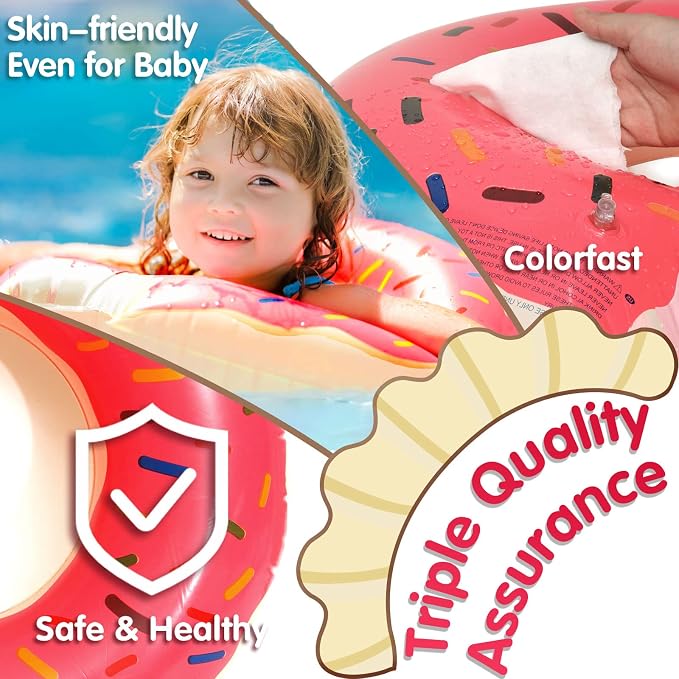 DMAR Donut Pool Float - Donut Tube & Ring for Beach & Pool