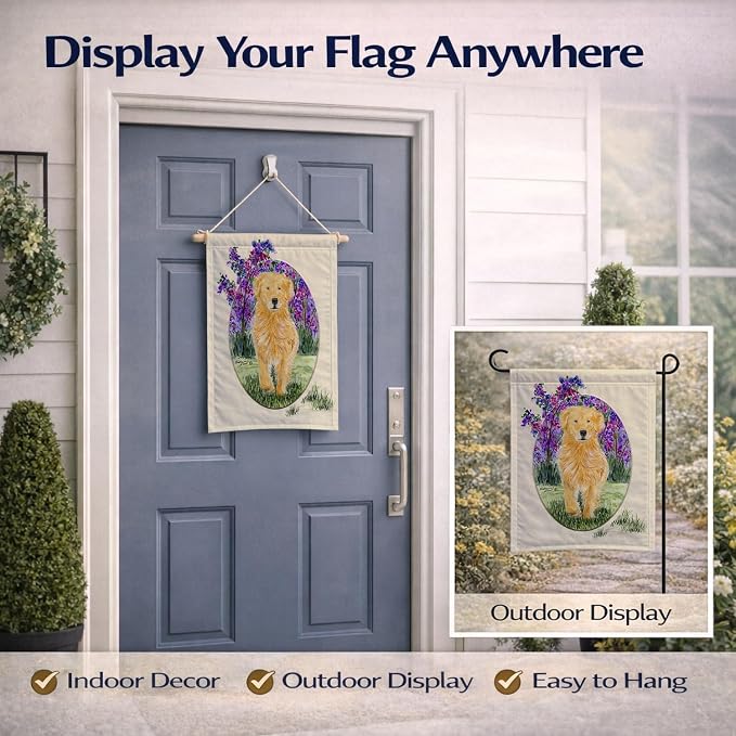 Caroline's Treasures SS8060GF Golden Retriever Garden Flag Mailbox Flag Decorative Yard Flag Banner Outside Patio Artwork Yard Flower Beds, Garden Size, Multicolor
