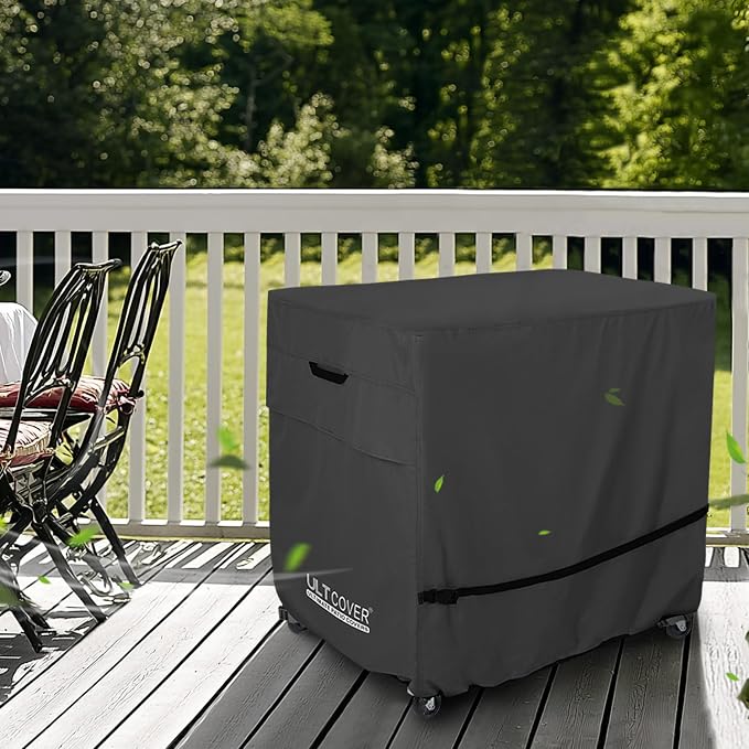 ULTCOVER Waterproof 65-80 Quart Patio Cooler Cart Rolling Ice Chest Cover 32L x 18W x 32H inch, Black