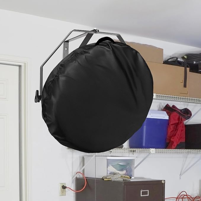 Bitubi Wall Mount Fan Cover, 18-20 Inch Waterproof Outdoor Wall Mounted Fan Cover, Heavy Duty 600D Oxford Dustproof Protective Fan Covers (Black)