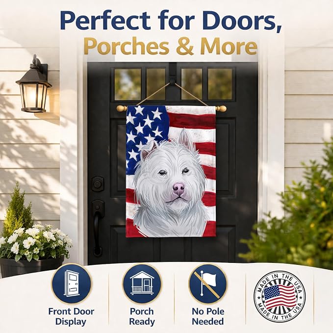 Caroline's Treasures CK6759CHF Xiasi Quan American Flag House Flag Large Porch Sleeve Pole Decorative Outside Yard Banner Artwork Wall Hanging, Polyester, House Size, Multicolor