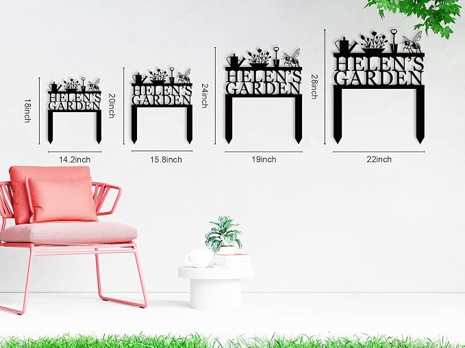 Personalized Garden Signs with Stake, Custom Garde Outdoors, Customized Garden Sign with Stake(18 inch H- 36 inch H)