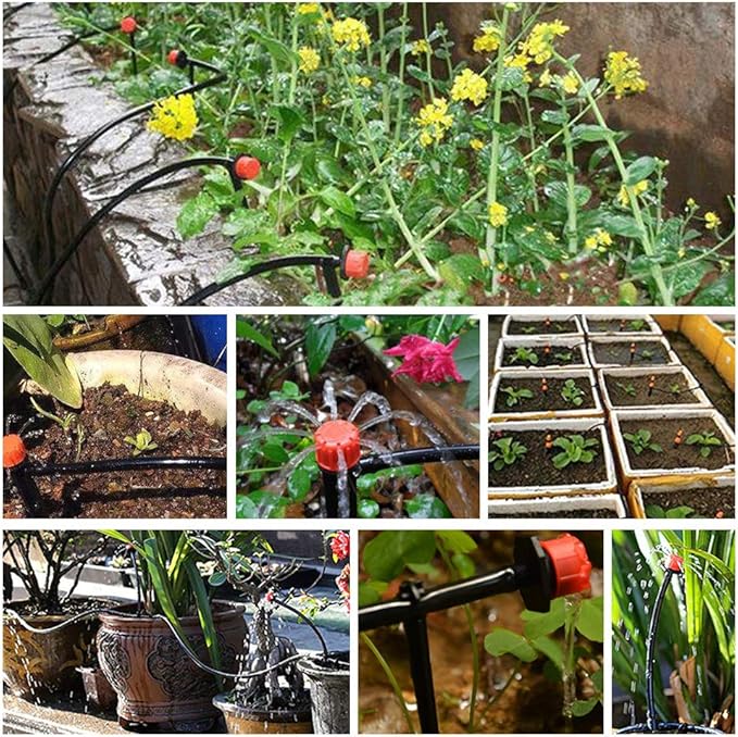 Bonviee 200ft 1/4 inch Drip Irrigation Tubing – Flexible, Durable Garden Watering Hose, Compatible with 1/4" Barbed Tee Fittings, Micro-Emitters & Misters, Easy Install for Home Garden & Raised Beds
