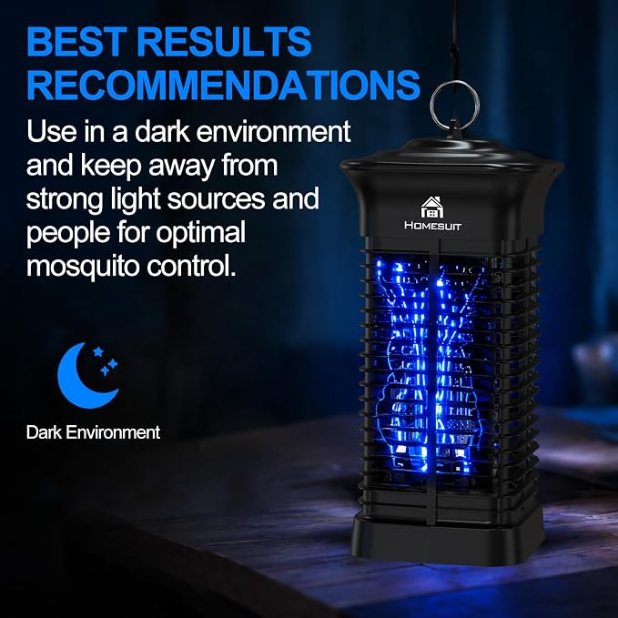 Homesuit Bug Zapper 15W for Outdoor and Indoor, High Powered 4000V Electric Mosquito Zappers, Mosquito Killer, Electronic Mosquitoes Light Bulb Lamp for Home Backyard Patio