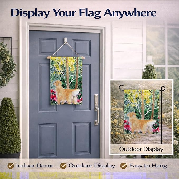 Caroline's Treasures SS8886GF Golden Retriever Garden Flag Mailbox Flag Decorative Yard Flag Banner Outside Patio Artwork Yard Flower Beds, Garden Size, Multicolor
