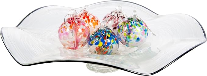 Dale Tiffany Hand Blown Glass, 3" Diameter Nova, Tree of Life Collection, Witch Globe Hanging Garden Indoor/Outdoor Decorative Ornament Gazing Ball