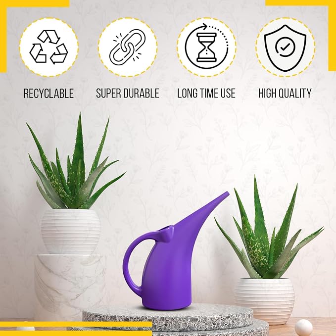2 Pack Watering Can 1/2 Gallon - Small Watering Can for Indoor Plants - Outdoor Watering Can - Purple Plant Waterer - Plastic Watering Can for Garden