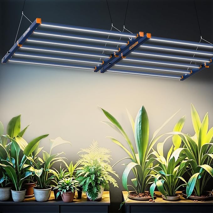 ECOHOM 720W Full Spectrum LED Grow Light, Pro Bar Style Daisy Chain Lights, for 5x5ft Grow Tent, Dimmable, Foldable & Hanging Growing Lamp for Indoor Plants Seedlings, Veg and Bloom