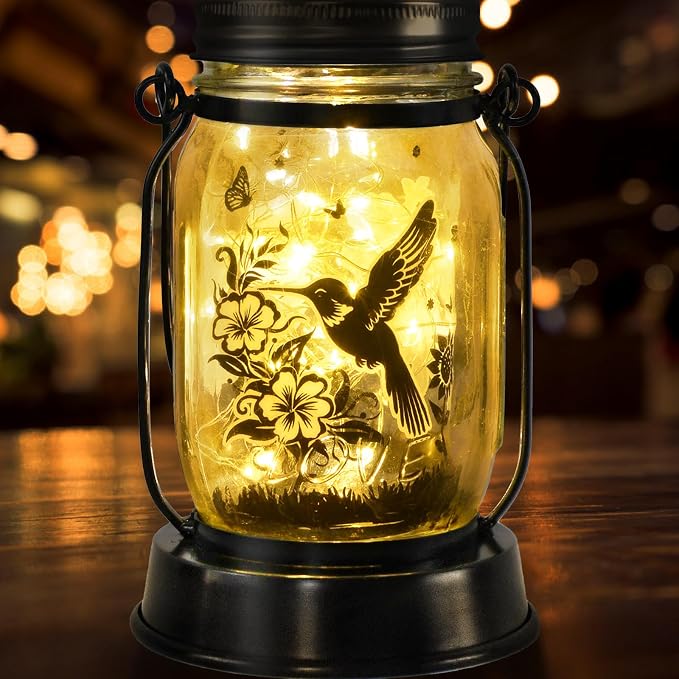 kyoryuger for Mom Solar Lanterns Outdoor Garden Decor Valentine's Day Gifts for Women Hummingbird Gift for Women Mom Grandma Sister Birthday Solar Light for Yard, Patio,Porch,Torch