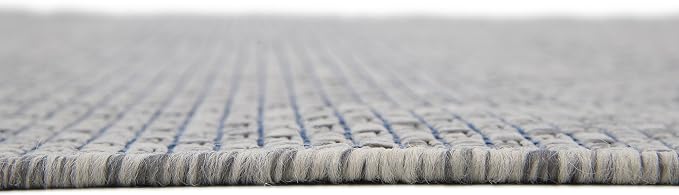 Unique Loom Collection Casual Transitional Solid Heathered Indoor/Outdoor Flatweave Area Rug (6' 1" x 9' Rectangle, Light Gray/Ivory)