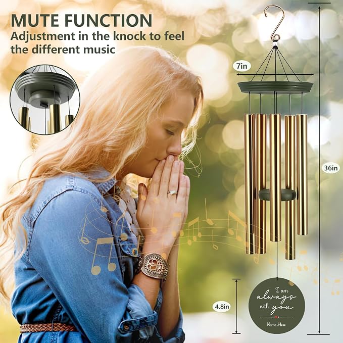 ASTARIN Cardinal Memorial Wind Chimes, 36" Personalized Name Sympathy Wind Chime, Windchimes in Memory of Loved One, Bereavement Condolence Gift for Loss Mom Dad Sister Son(Produced in Texas)