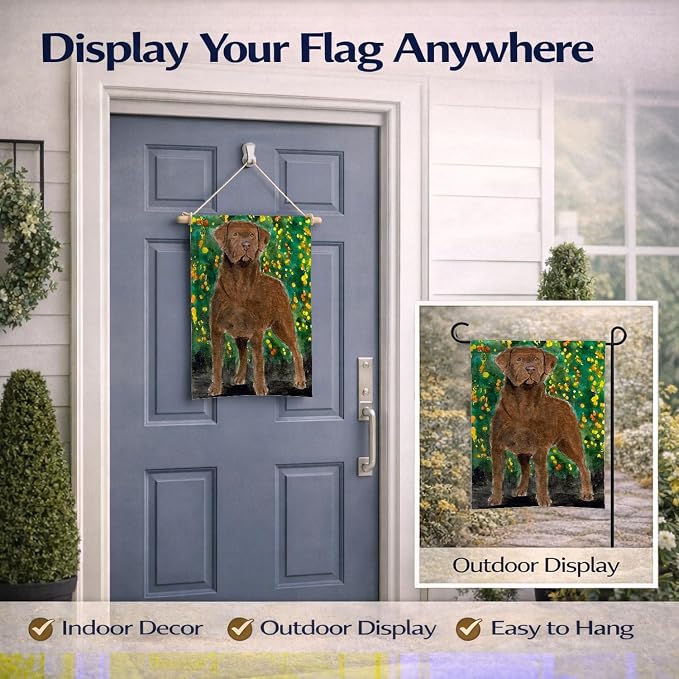 Caroline's Treasures SS8969GF Chesapeake Bay Retriever Garden Flag Mailbox Flag Decorative Yard Flag Banner Outside Patio Artwork Yard Flower Beds, Garden Size, Multicolor