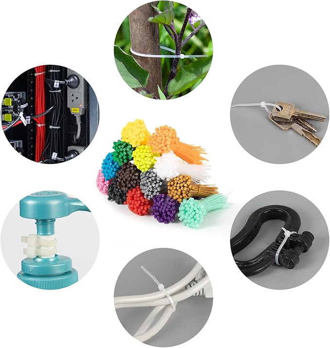 XINGO 1400 PCS Colored Zip Ties 4 Inch, Multicolor Zip Ties, Mix Packed 14 Color Plastic Wire Ties Assortment for Home Office Garden Garage and Workshop