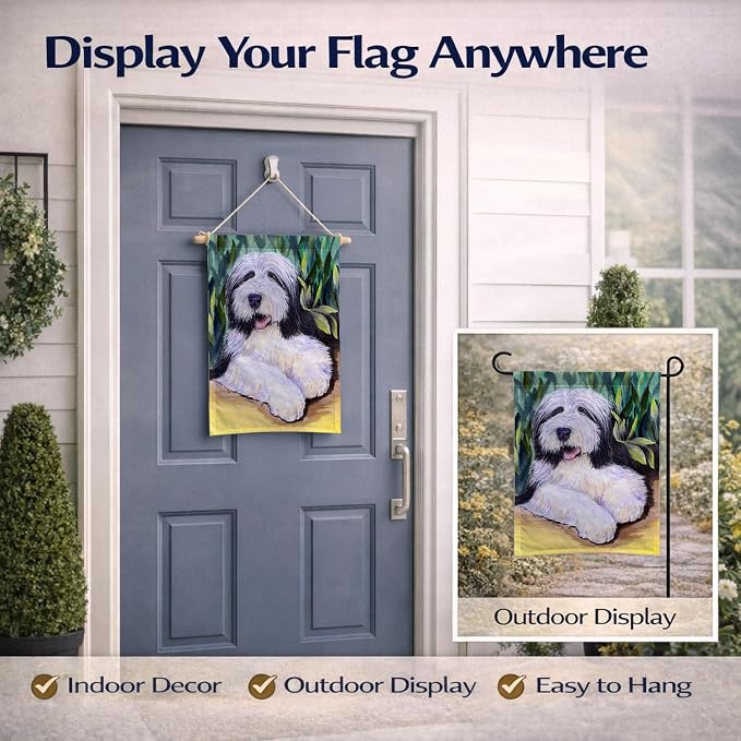 Caroline's Treasures SS1038GF Bearded Collie Garden Flag Mailbox Flag Decorative Yard Flag Banner Outside Patio Artwork Yard Flower Beds, Garden Size, Multicolor