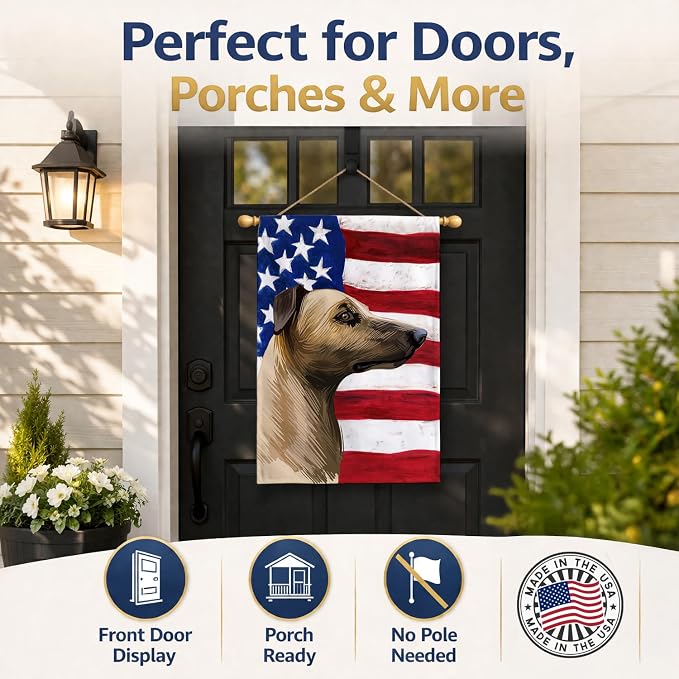 Caroline's Treasures CK6609CHF Magyar agar American Flag House Flag Large Porch Sleeve Pole Decorative Outside Yard Banner Artwork Wall Hanging, Polyester, House Size, Multicolor