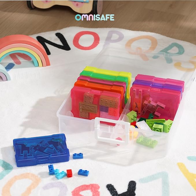 4x6 Photo Storage Cases, 16 Inner Plastic Craft Storage Container | Acid-Free, Handle, Sturdy, Large Capacity, Scrapbooking, Photo Keeper