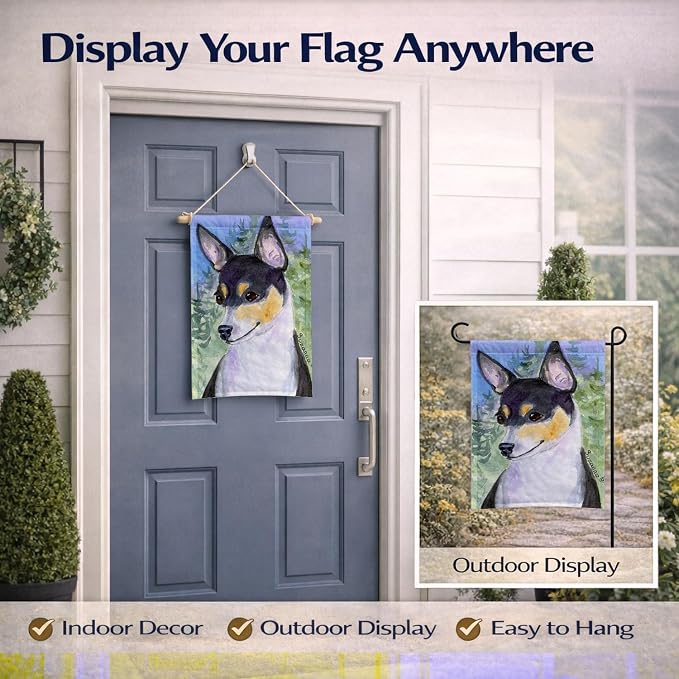Caroline's Treasures SS8927GF Rat Terrier Garden Flag Mailbox Flag Decorative Yard Flag Banner Outside Patio Artwork Yard Flower Beds, Garden Size, Multicolor