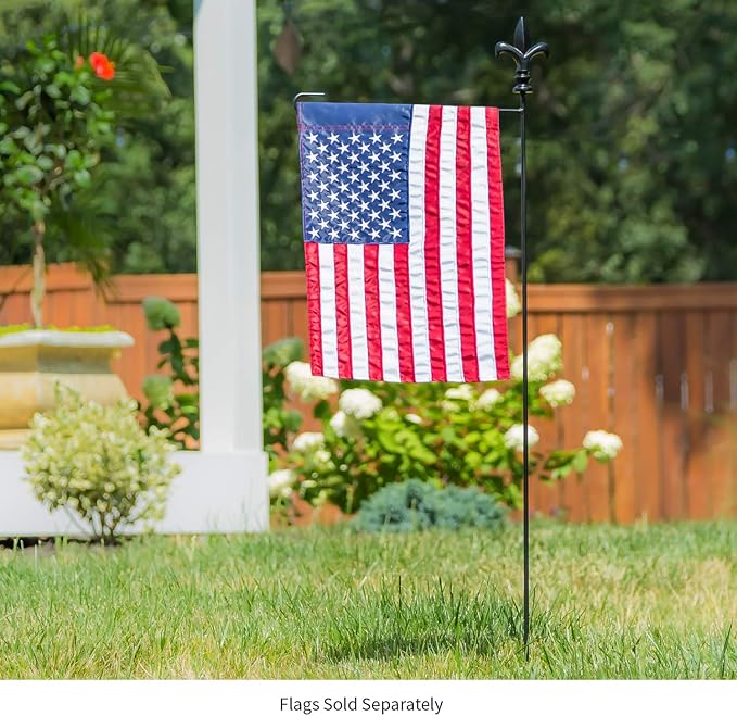 Black Fleur De Lis Garden Size Flag Pole