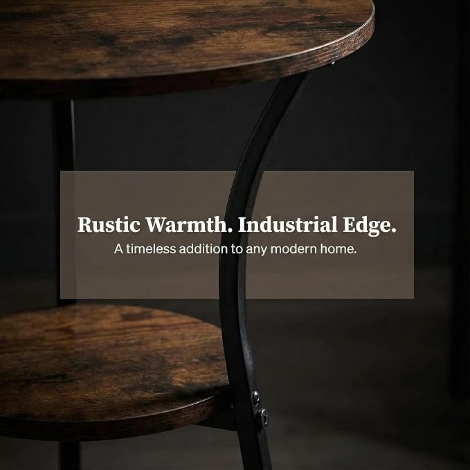 Dulcii Small Round End Table for Narrow and Small Space, 3-Tier Round Accent Couch Beside Table, Modern Side Table Corner Sofa Table Nightstand for Living Room Bedroom