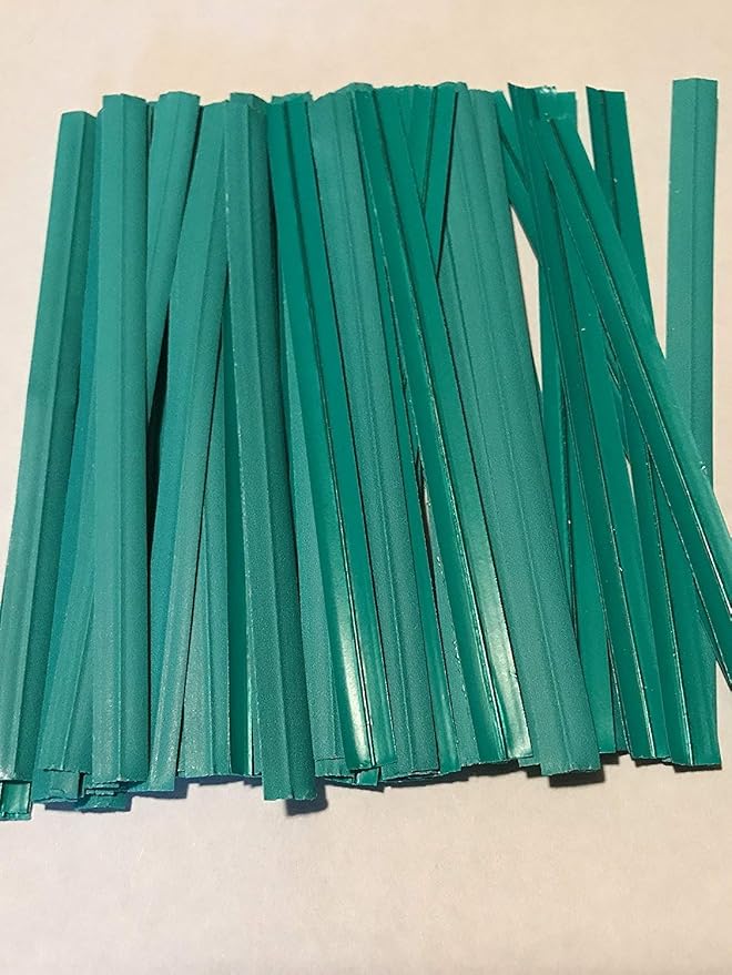2000 11" Twist Ties Plastic Coated No Rip Paper Ties Cello General Use (Green)