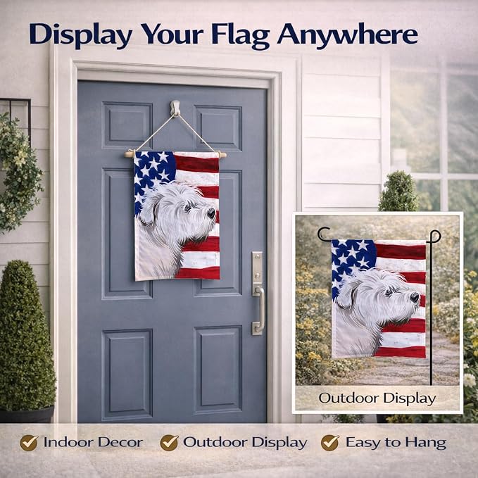 Caroline's Treasures CK6541GF Glen of Imaal Terrier American Flag Garden Flag Mailbox Flag Decorative Yard Flag Banner Outside Patio Artwork Yard Flower Beds, Garden Size, Multicolor