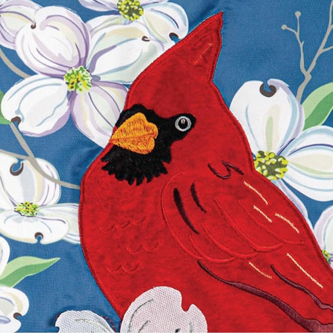 Evergreen Flag Spring Dogwood Cardinal Applique Garden 12x18 double sided | Small Garden Flags For Outside | Welcome Spring Flag Décor for Yards and Gardens
