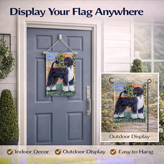 Caroline's Treasures SS8855GF Portuguese Water Dog Garden Flag Mailbox Flag Decorative Yard Flag Banner Outside Patio Artwork Yard Flower Beds, Garden Size, Multicolor