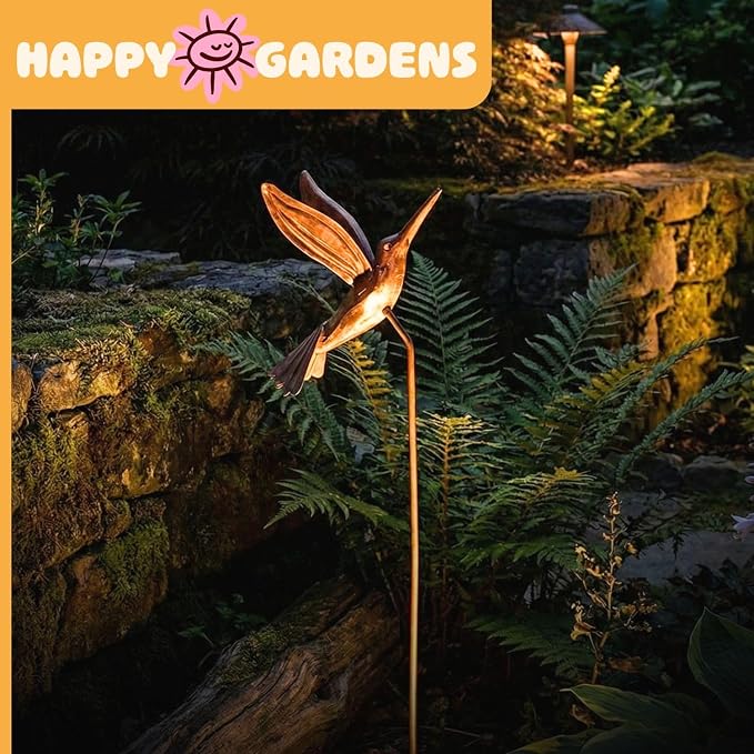 Flamed Copper Hummingbird Garden Ornament