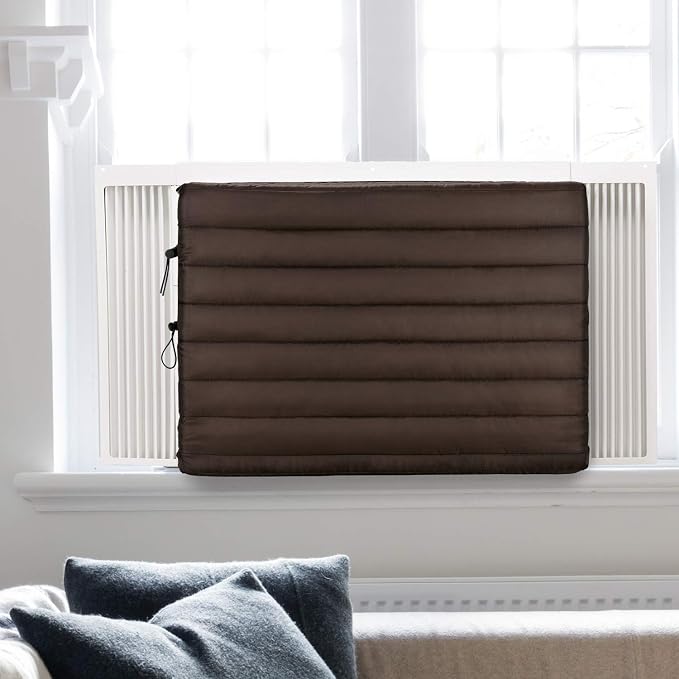 FORSPARK Indoor Air Conditioner Cover, AC Covers for Inside with Free Drawstring, 17L x 13H x 3.5D inches Brown
