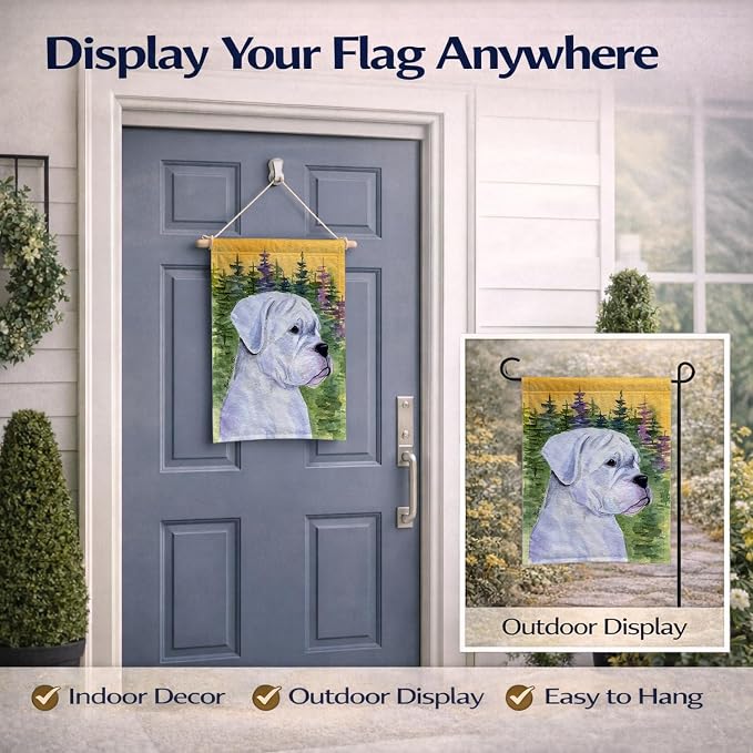 Caroline's Treasures SS8198GF Boxer Garden Flag Mailbox Flag Decorative Yard Flag Banner Outside Patio Artwork Yard Flower Beds, Garden Size, Multicolor
