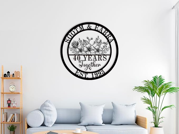 Personalized 50th/60th/25th/30th/40th/10th Anniversary Wedding Gifts for Couple Parents, Personalized 50 Year Anniversary Metal Sign Gifts, 50th Anniversary Custom Gifts, Custom Wedding Anniversary Me