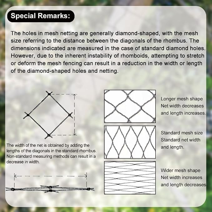 Bird Netting for Chicken Coop 50x50 Ft, 1" Mesh, Strong Woven Poultry Netting Roof Cover for Chicken Run, Heavy Duty Bird Net for Fruit Trees, Blueberry, Vegetables, Garden Protection