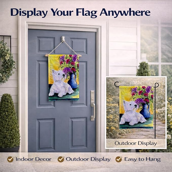 Caroline's Treasures SS8301GF Westie Garden Flag Mailbox Flag Decorative Yard Flag Banner Outside Patio Artwork Yard Flower Beds, Garden Size, Multicolor