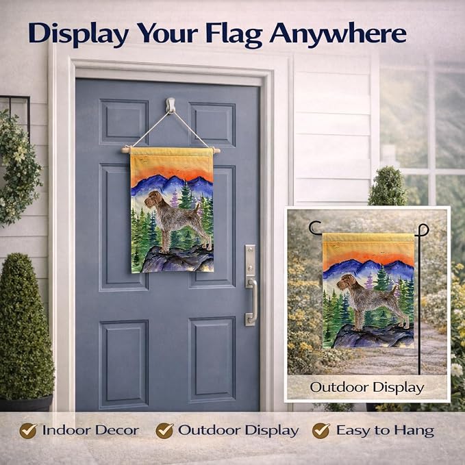 Caroline's Treasures SS8226GF German Wirehaired Pointer Garden Flag Mailbox Flag Decorative Yard Flag Banner Outside Patio Artwork Yard Flower Beds, Garden Size, Multicolor