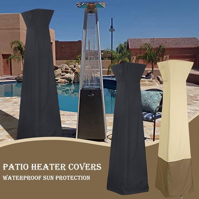 Patio Heater Cover, Patio Heater Covers Waterproof with Zipper, Square Outdoor Heater Cover 87"H x 21"W x 24"L