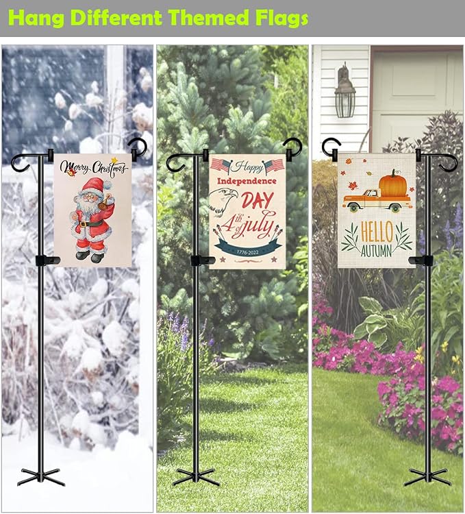 50-inch Outdoor Garden Flag Stand, Extra Tall Yard Flag Holder for Outside 12x18 Home Patio Decor, 1-Pack